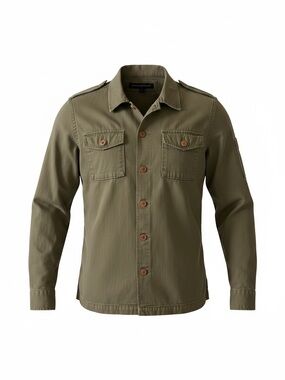 French Connection Olive Military Field Jacket with Epaulettes